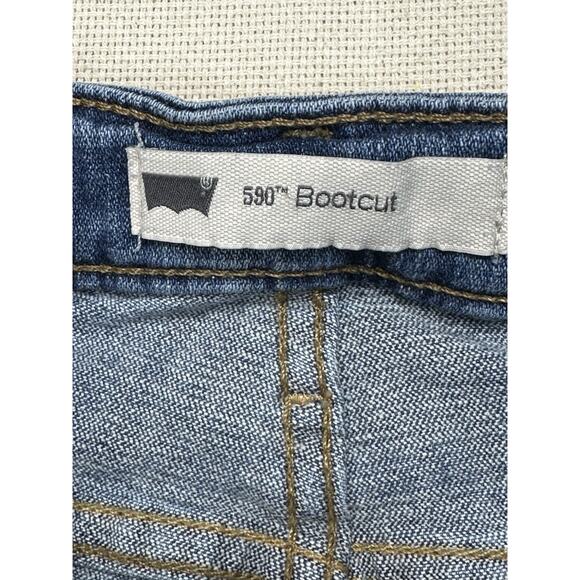 Levi’s Womens 590 Bootcut Medium Blue Denim Jeans Plus Size 18W Flap Pockets - Picture 6 of 16